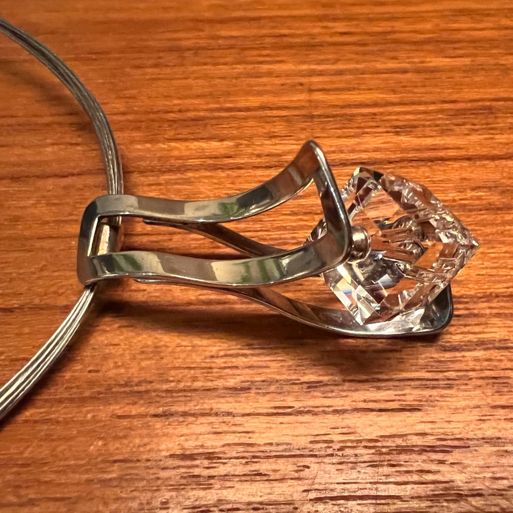 Elegant Silver Necklace with Sterling Silver Swarovski Crystal Pendant